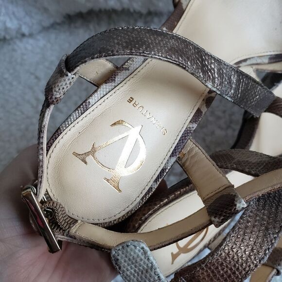 Vince Camuto Signature Snakeskin Strappy Heels - Picture 5 of 6